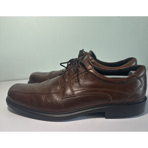 ECCO MEN'S HELSINKI 2 COMFY OXFORD SHOE LACE BROWN MENS US 14 EUR 48 GUC